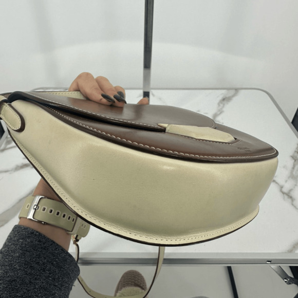 Celine 2016 Phoebe Philo Trotteur Crossbody Flap Bag Two Tone Beige Brown - Picture 6 of 16